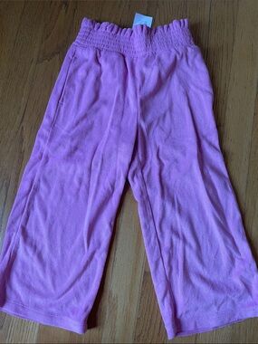 Crewcuts Pink Terrycloth Wide-Leg Kids Pants